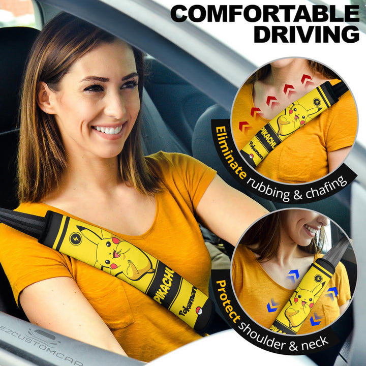 Pikachu Seat Belt cover - Custom Pokemon Gift Car Accessories - EzCustomcar - 3