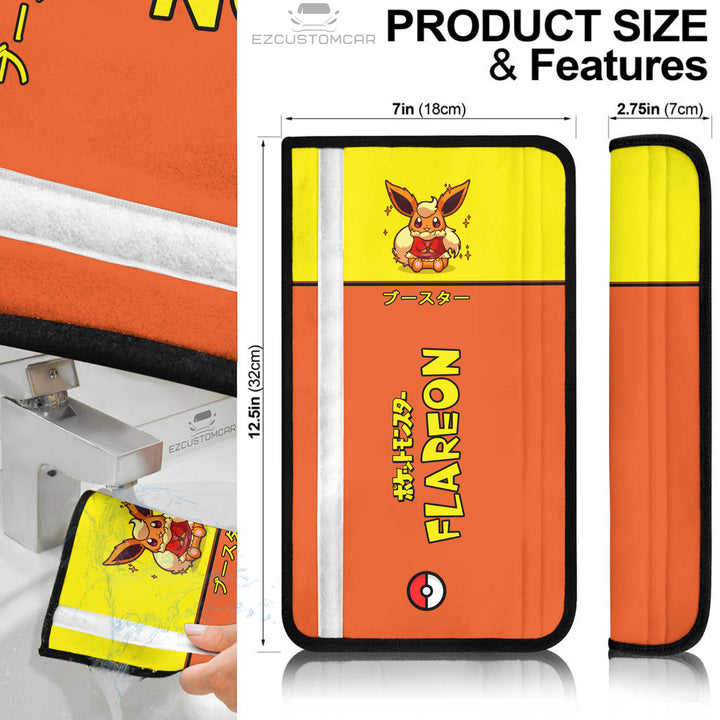 Flareon Seat Belt cover - Custom Pokemon Gift Car Accessories - EzCustomcar - 4