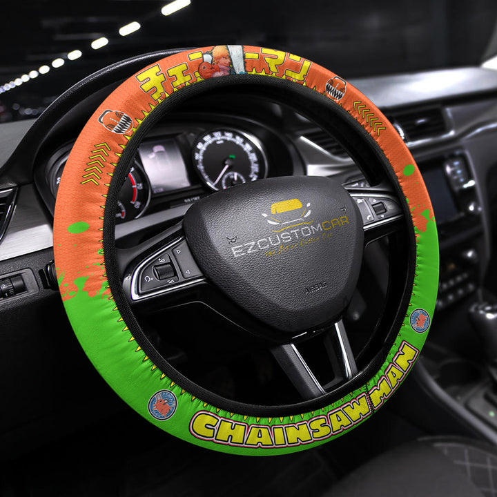 Chainsaw Man Anime Steering Wheel Cover - Universal Fit (15 Inch) - EzCustomcar - 3