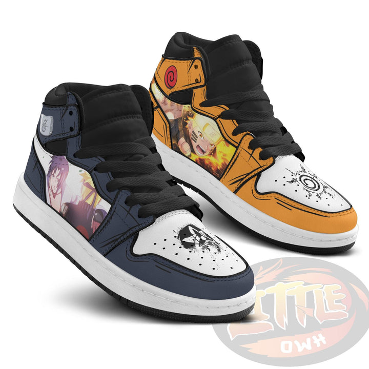 Anime Kid Shoes Naruto Custom Boot Sneakers Naruto x Sasuke - EzCustomcar - 3