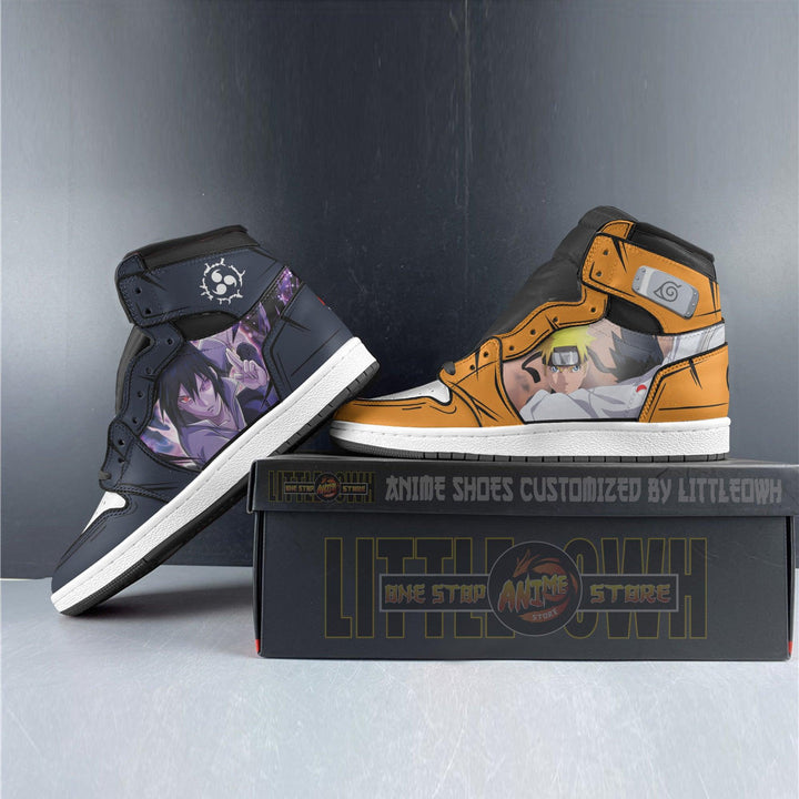 Anime Kid Shoes Naruto Custom Boot Sneakers Naruto x Sasuke - EzCustomcar - 4