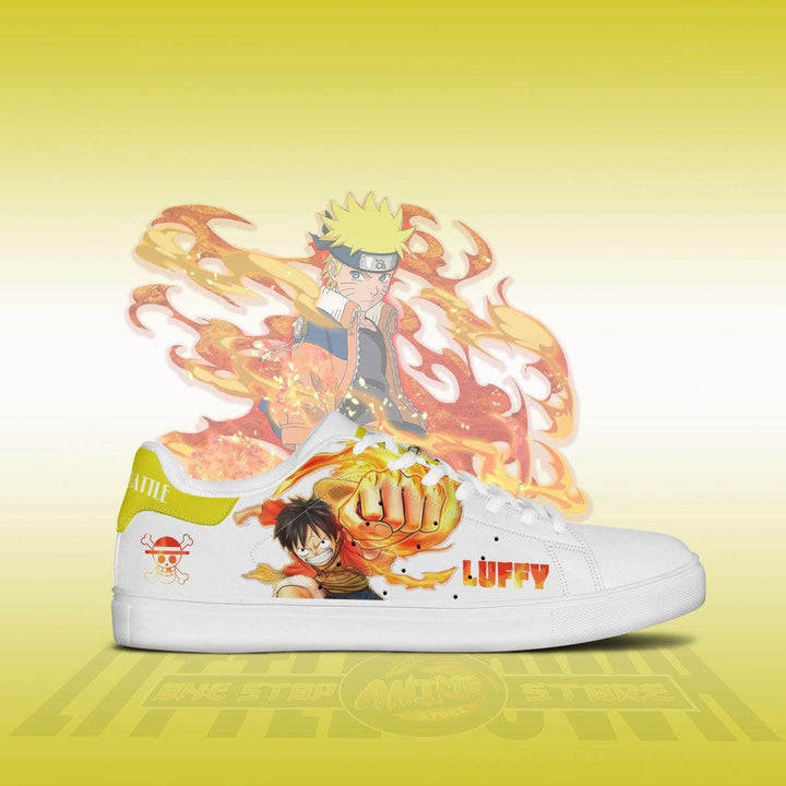 Nrt x Luffy Skateboard Shoes Custom Anime Sneakers - LittleOwh - 2