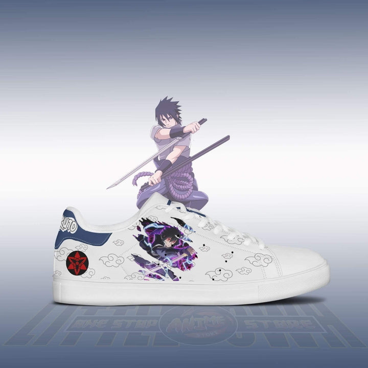 Sasuke Uchiha Sneakers Custom Nrt Anime Skateboard Shoes - LittleOwh - 3