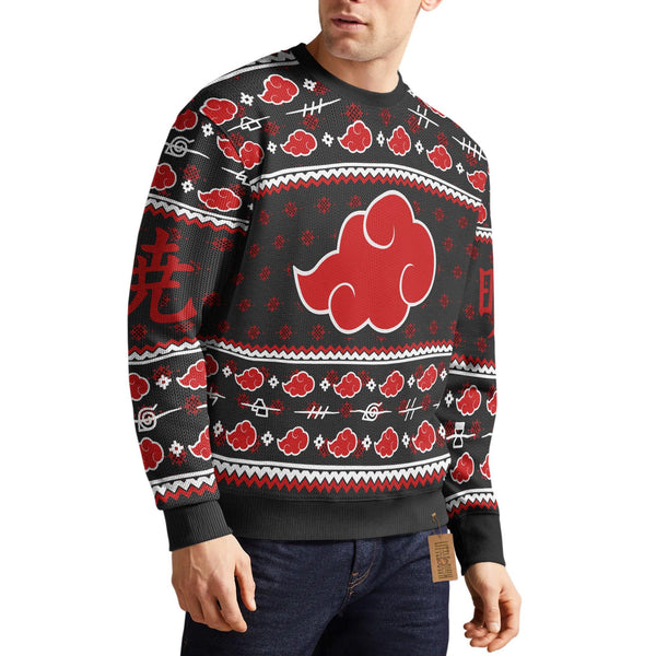 Akatsuki Cloud Naruto Christmas Sweater - EzCustomcar - 1