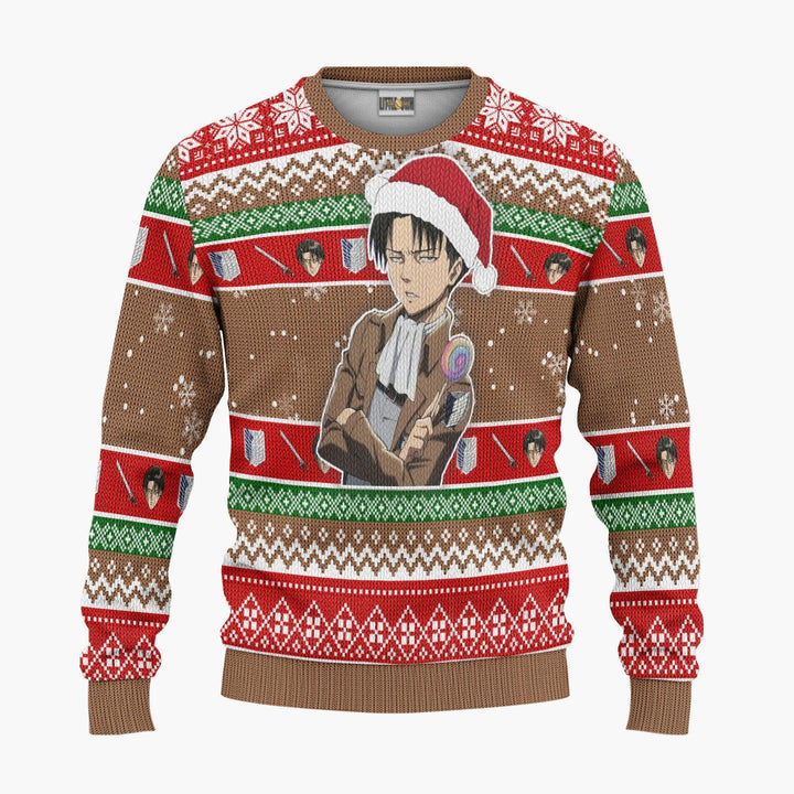 Attack On Titan Ugly Christmas Sweater Levi Ackerman - EzCustomcar - 3