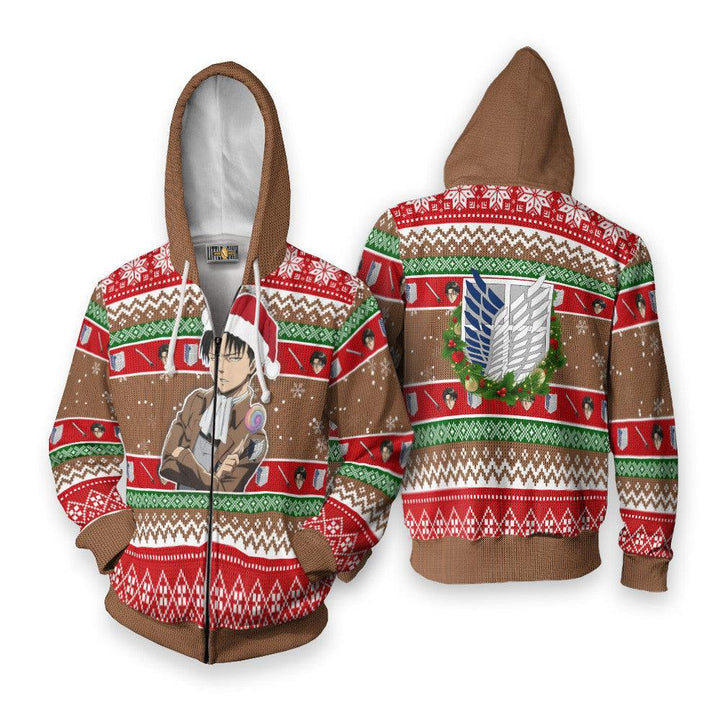 Attack On Titan Ugly Christmas Sweater Levi Ackerman - EzCustomcar - 4