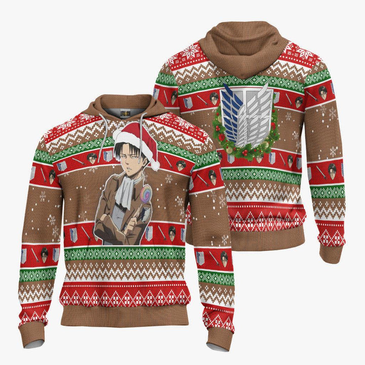 Attack On Titan Ugly Christmas Sweater Levi Ackerman - EzCustomcar - 5