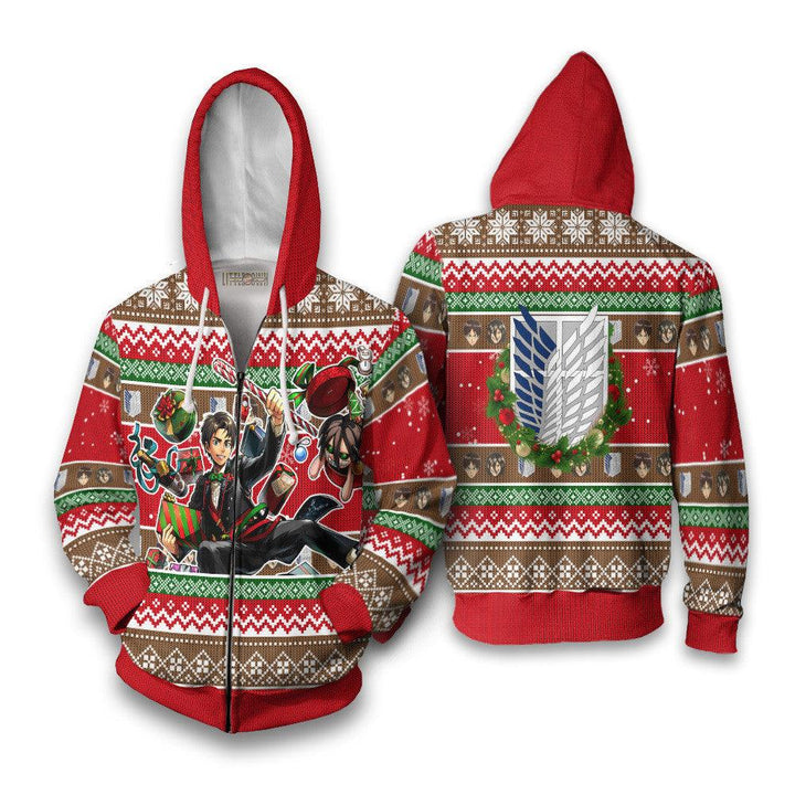 Attack On Titan Ugly Christmas Sweater Eren Yeager - EzCustomcar - 5