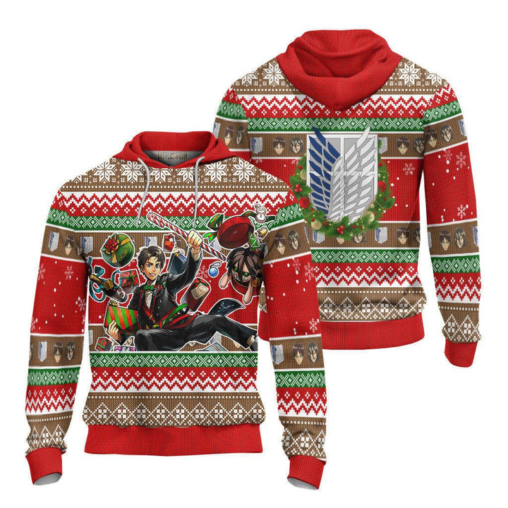 Attack On Titan Ugly Christmas Sweater Eren Yeager - EzCustomcar - 4