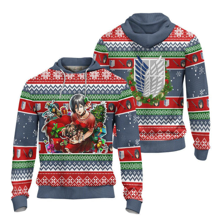 Attack On Titan Ugly Christmas Sweater Mikasa Ackerman - EzCustomcar - 4