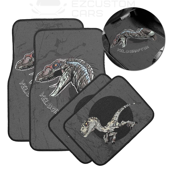 Velociraptor Car Floor Mats Custom Dinosaur Car Accessories - EzCustomcar - 2