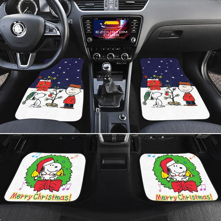 Christmas Car Accessories Custom Car Floor Mats Snoppy Love - EzCustomcar - 2
