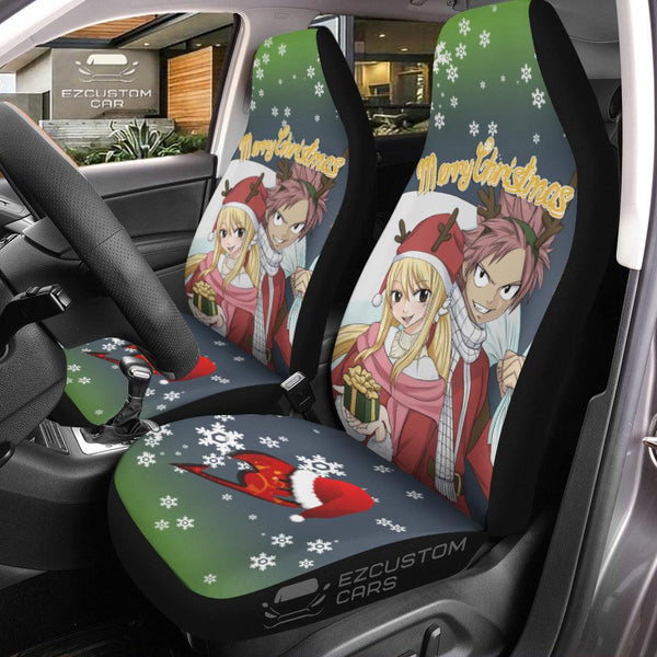 Natsu x Lucy Car Seat Covers Custom Fairy Tail Car Accessories Christmas Gifts - EzCustomcar - 1