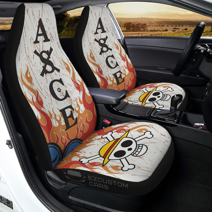 Portgas.d.ace Car Seat Covers Custom One Piece Anime Car Accessories - EzCustomcar - 3