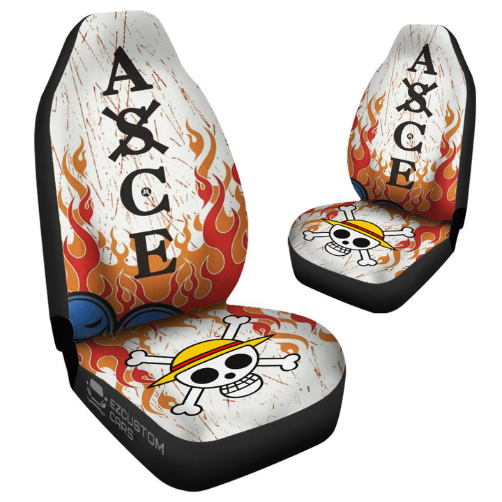 Portgas.d.ace Car Seat Covers Custom One Piece Anime Car Accessories - EzCustomcar - 4