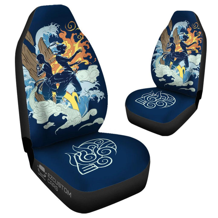 Aang And Katara Car Seat Cover Custom Avatar Anime Car Accessories - EzCustomcar - 3