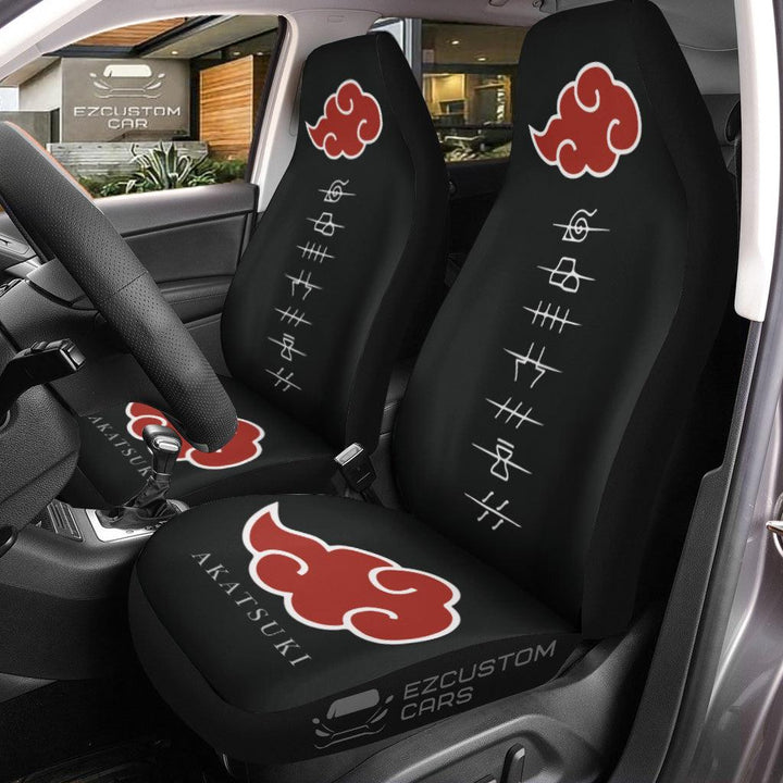 Akatsuki Car Seat Covers Hidden Village Symbols Naruto Anime Car Decorezcustomcar.com-1