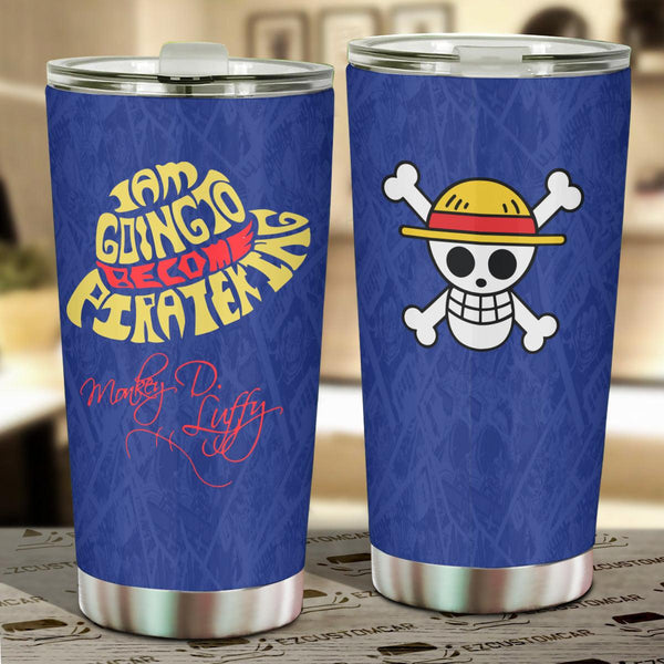 Monkey D. Luffy Stainless Steel Tumbler Custom Luffy Quote Car Accessories - EzCustomcar - 1