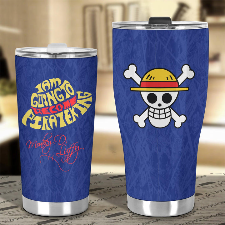 Monkey D. Luffy Stainless Steel Tumbler Custom Luffy Quote Car Accessories - EzCustomcar - 4