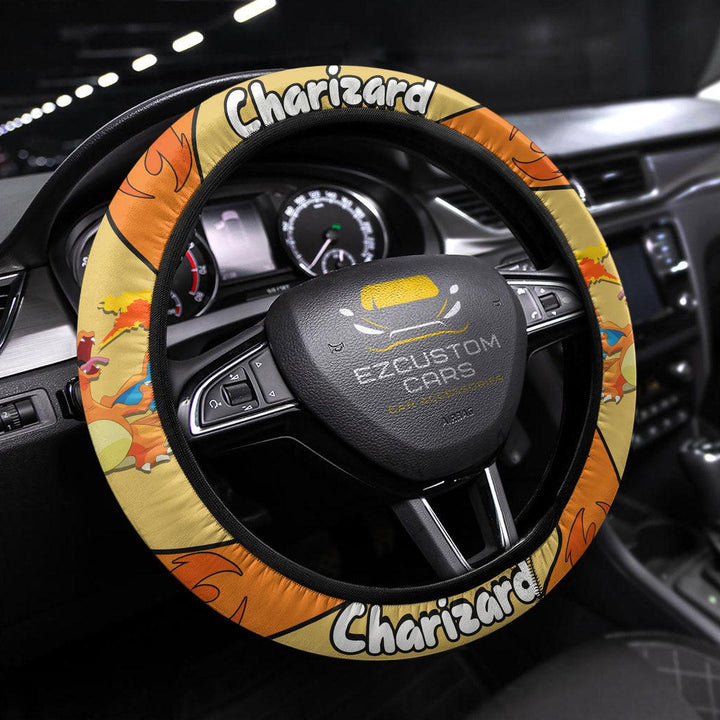 Charizard Steering Wheel Cover Custom Pokemon Anime Car Accessories - EzCustomcar - 1
