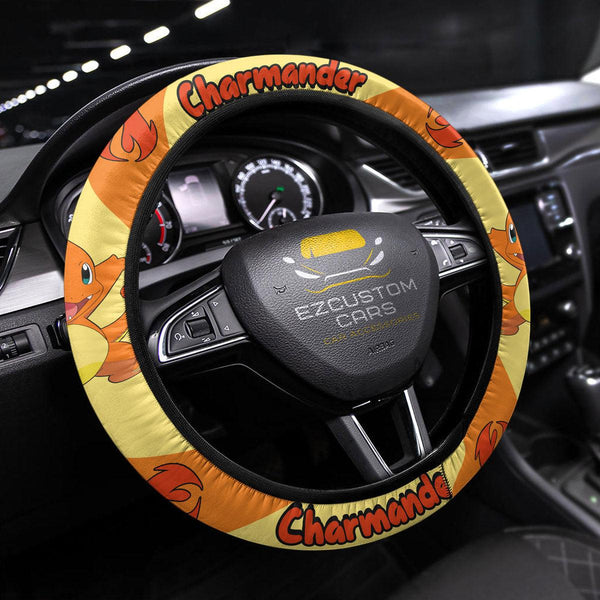 Charmander Steering Wheel Cover Custom Pokemon Anime Car Accessories - EzCustomcar - 1