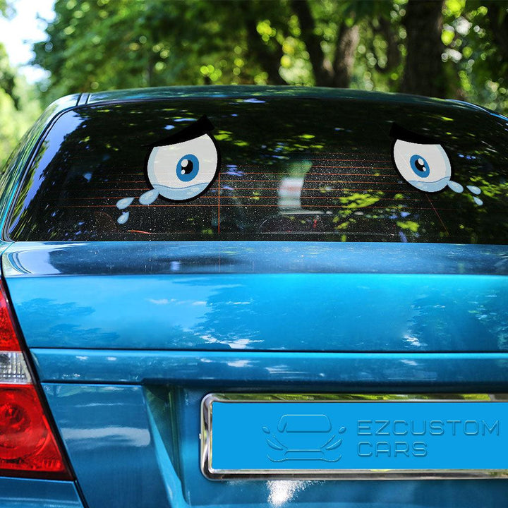Crying Eyes Car Sticker Cartoon Car Accessories - EzCustomcar - 3