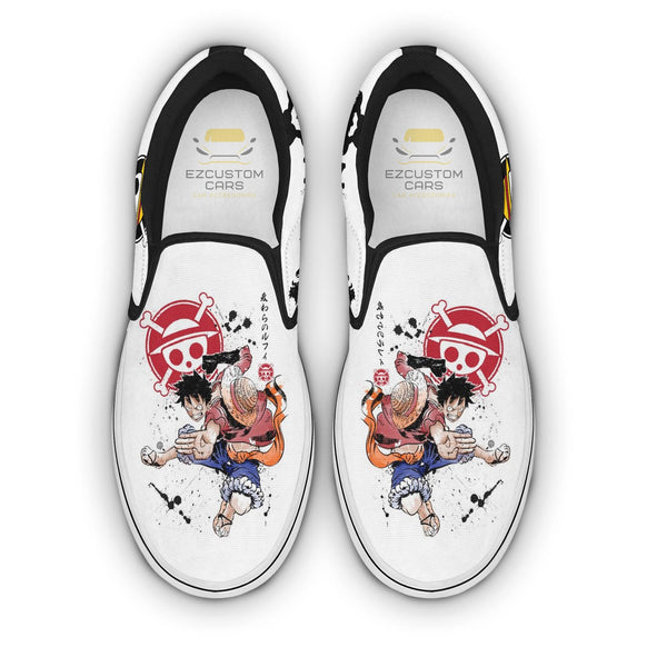 One Piece Slip Ons Anime Luffy Sneakers - EzCustomcar - 1