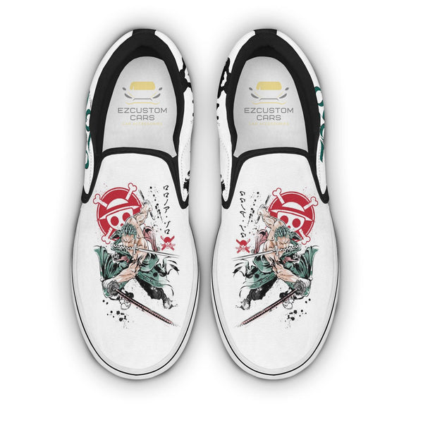 Zoro Shoes Custom One Piece Slip-On Sneakers - EzCustomcar - 1