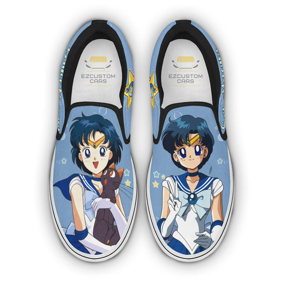 Sailor Mercury Classic Slip-On Sailor Moon Shoes - EzCustomcar - 1