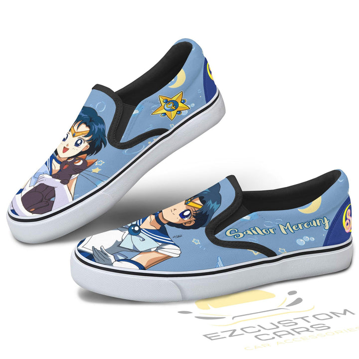 Sailor Mercury Classic Slip-On Sailor Moon Shoes - EzCustomcar - 2