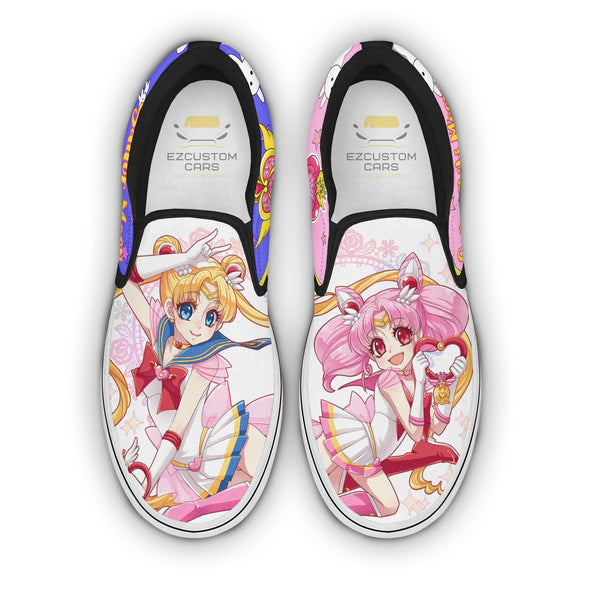 Sailor Moon x Sailor Chibi Moon Classic Slip-On Shoes - EzCustomcar - 1