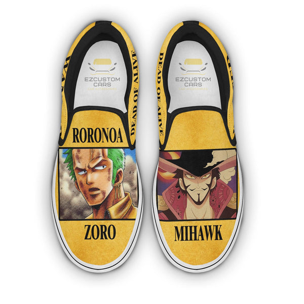 Mihawk x Roronoa Zoro Shoes One Piece Slip-On Sneakers - EzCustomcar - 1