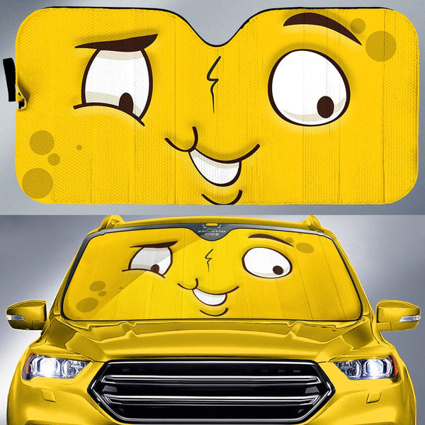 Sadly Disgusted Cartoon Eyes Car Sun Shade Custom Car Accessoriesezcustomcar-1