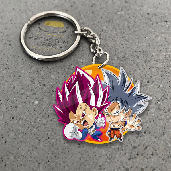 Goku Ultral Instict x Vegeta Ego Car Accessories Custom Dragon Ball Anime Keychains - EzCustomcar - 1