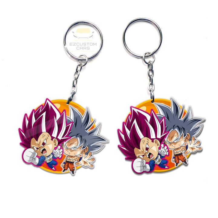 Goku Ultral Instict x Vegeta Ego Car Accessories Custom Dragon Ball Anime Keychains - EzCustomcar - 3