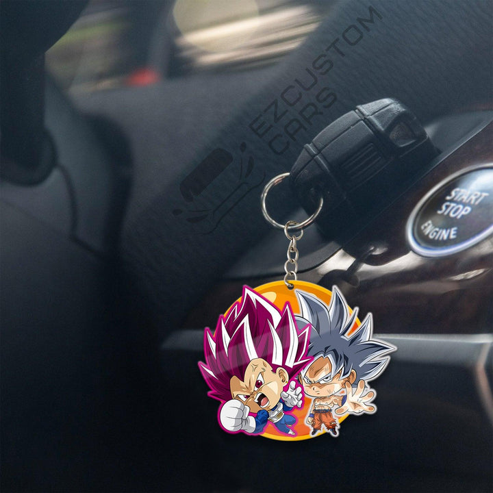 Goku Ultral Instict x Vegeta Ego Car Accessories Custom Dragon Ball Anime Keychains - EzCustomcar - 4