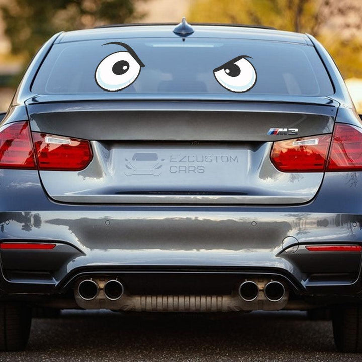 Frown Cartoon Eyes Car Sticker Custom Car Accessories - EzCustomcar - 2