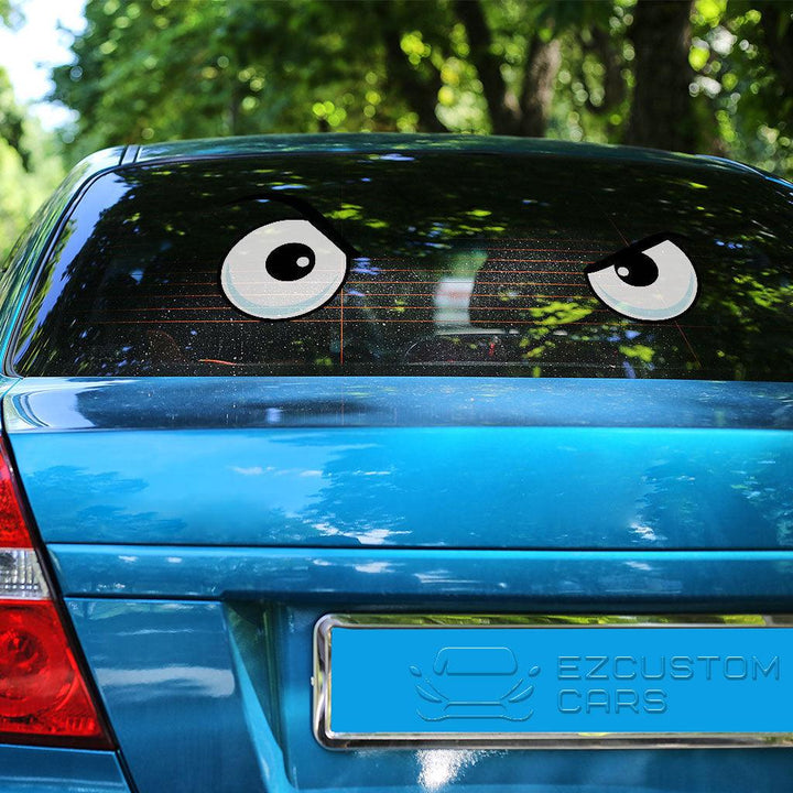 Frown Cartoon Eyes Car Sticker Custom Car Accessories - EzCustomcar - 3