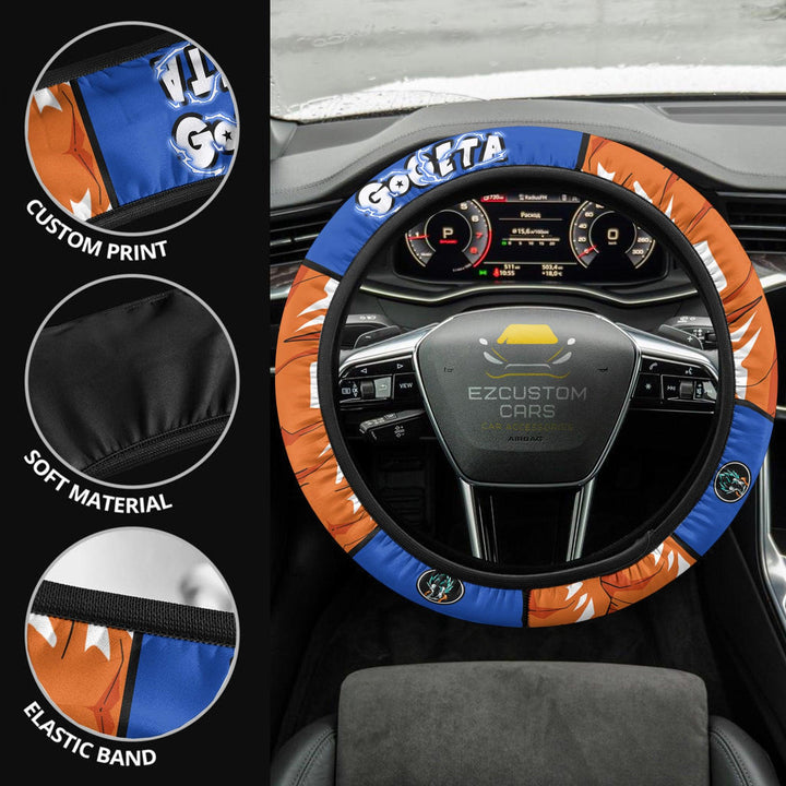 Gogeta Steering Wheel Cover Custom Dragon Ball Anime Car Accessories - EzCustomcar - 2