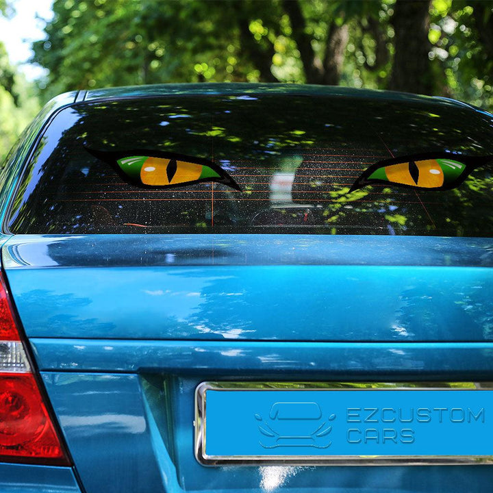 Green Eyes Cat Car Sticker Custom Animal Car Accessories - EzCustomcar - 3