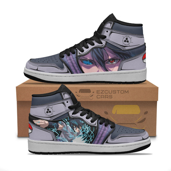 Sasuke Mangekyou Sharingan Boot Sneakers Custom Naruto Anime Shoes - EzCustomcar - 1