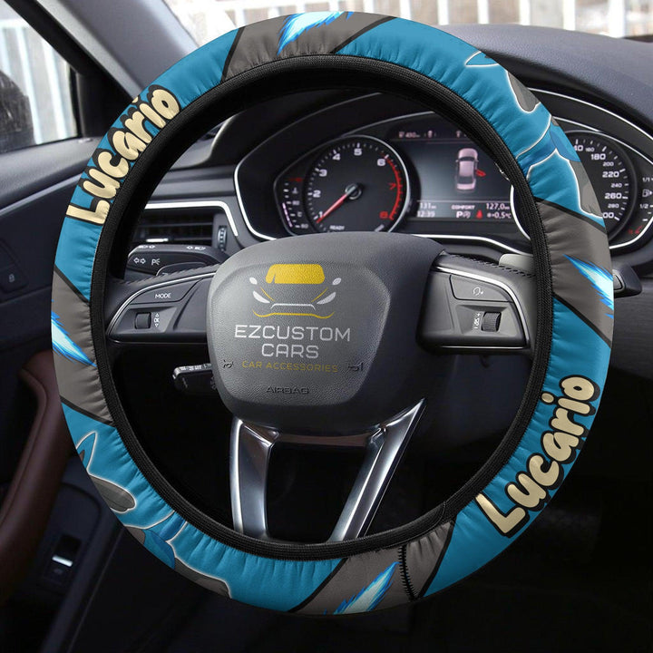 Lucario Pokemon Steering Wheel Cover Custom Anime Car Accessories - EzCustomcar - 3