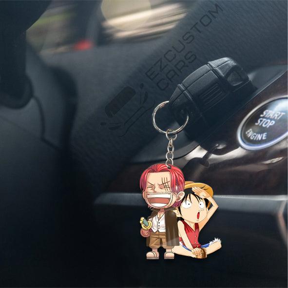Luffy x Shanks Keychains Custom One Piece Anime Car Accessories - EzCustomcar - 4