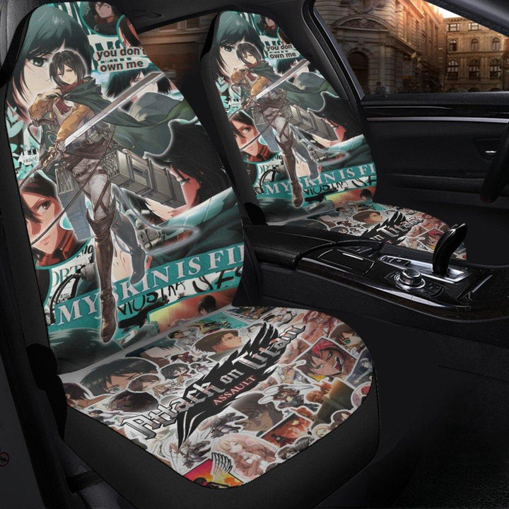 Mikasa Attack On Titan Anime Car Seat Covers Fan Gift - Customforcars - 3