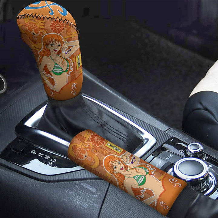 Nami Symbols Custom Shift Knobs Car Covers Set One Piece Anime Car Accessories - EzCustomcar - 1