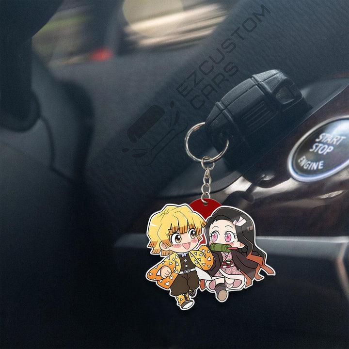 Nezuko x Zenitsu Keychains Demon Slayer Anime Custom Car Accessories - EzCustomcar - 4