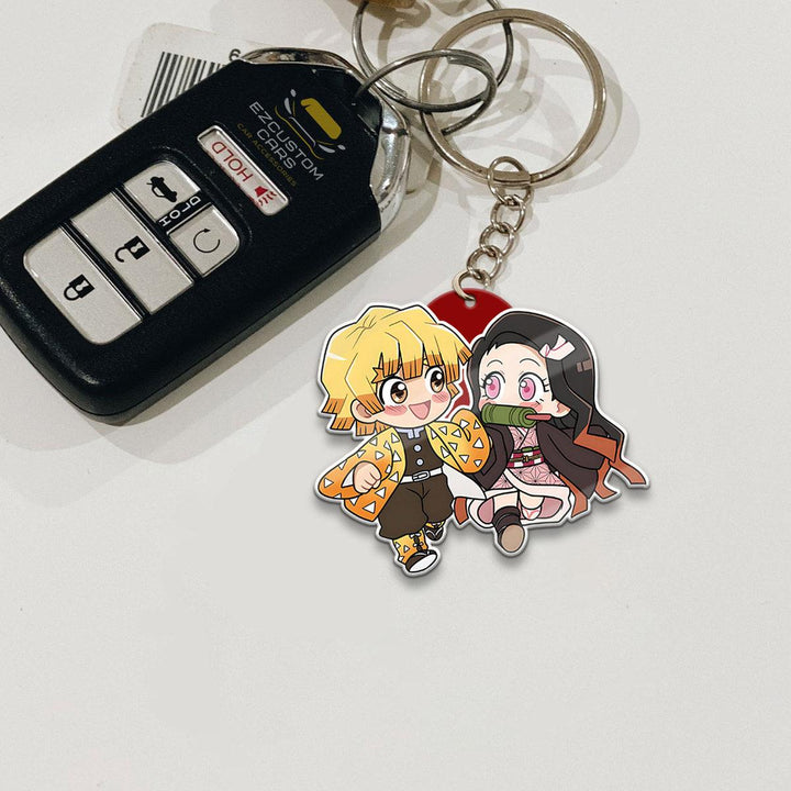 Nezuko x Zenitsu Keychains Demon Slayer Anime Custom Car Accessories - EzCustomcar - 2