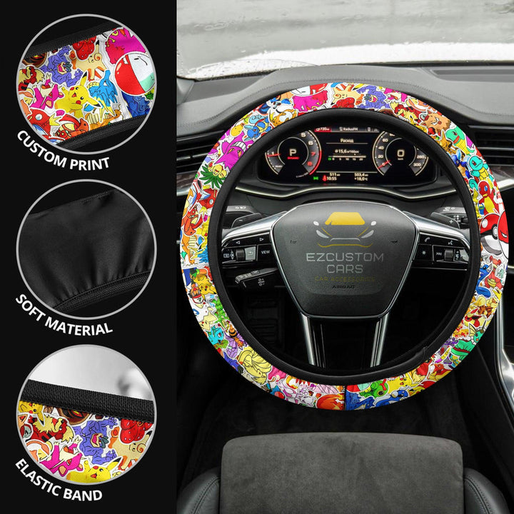 Pokemon Steering Wheel Cover Custom Anime Car Accessories - EzCustomcar - 2