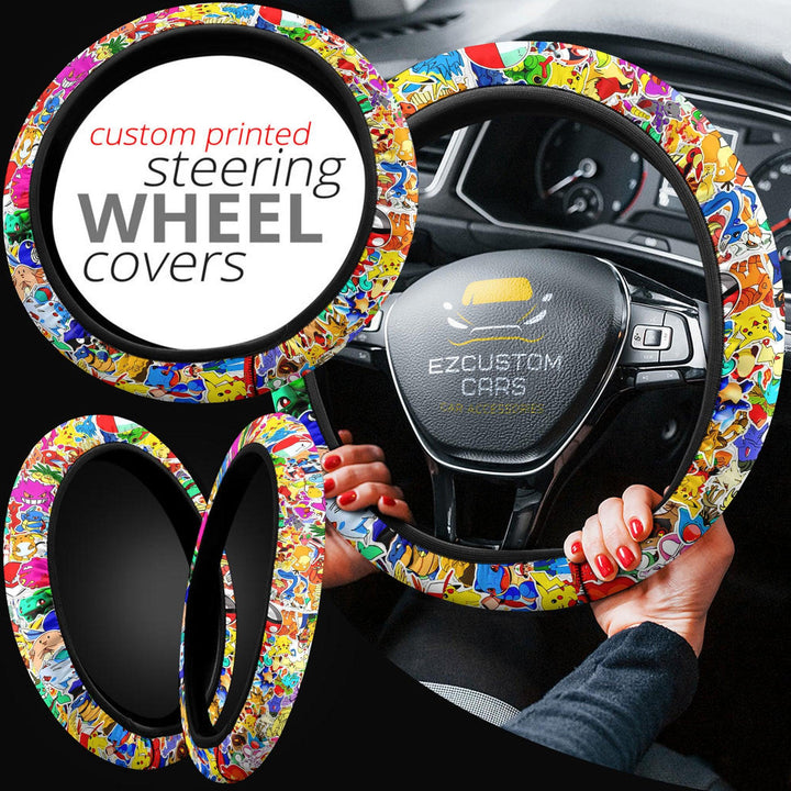 Pokemon Steering Wheel Cover Custom Anime Car Accessories - EzCustomcar - 4