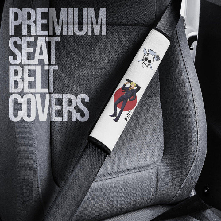 Vinsmoke Sanji Seat Belt Covers Custom One Piece Sanji Flag Car Accessories - EzCustomcar - 3